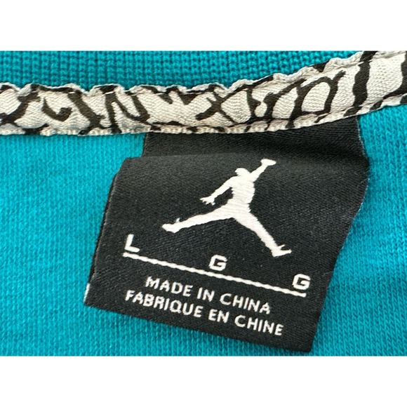 Nike Air Jordan Charlotte Hornets Teal Crewneck Jumpman NBA Sweatshirt Men's L - Picture 4 of 8